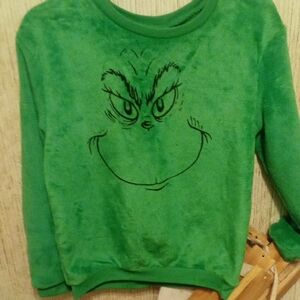Playful Green Kids Sweatshirt with Grinch Design